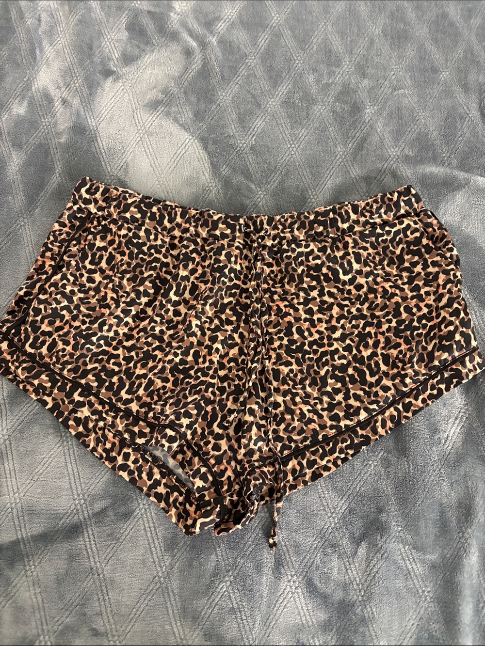 Leopard Print Women's Athletic Shorts with Drawstring